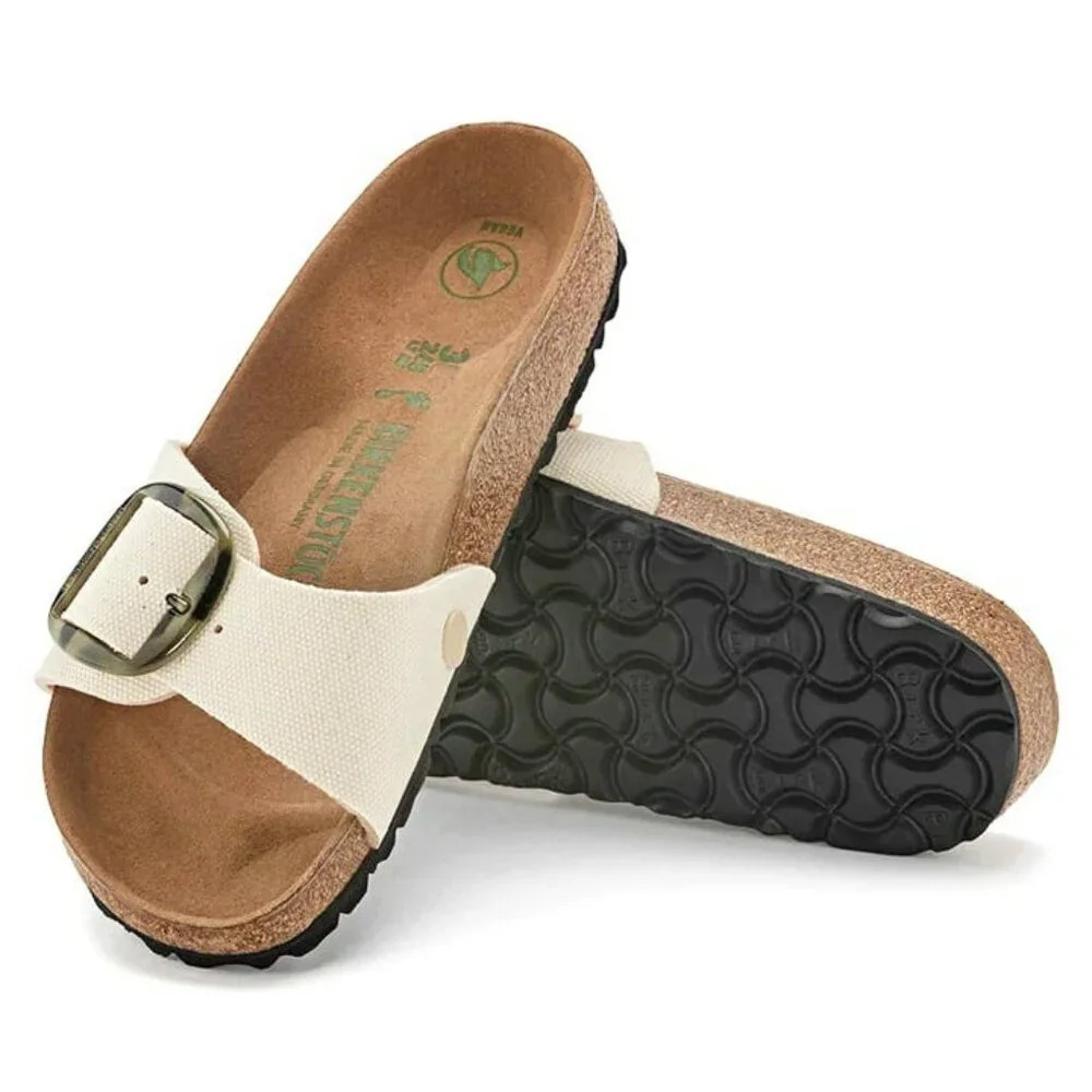 Birkenstock Cream Sandals with Black Sole